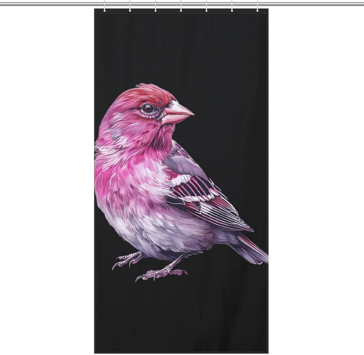 Purple Finch Bird Funny Shower Curtains Washable Bath Curtain Liner with Hooks for Bathroom Bath Tubs 36x72Inch（92x183cm）