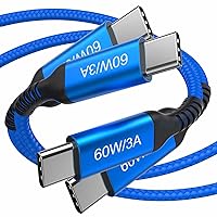 Vista 1 de Cable USB-C a USB-C de 6 pies [2 unidades], Awnuwuy 60W tipo C a tipo C cable de carga rápida para iPhone 15/15 Plus, iPad Pro 3rd, iPad Air 4th