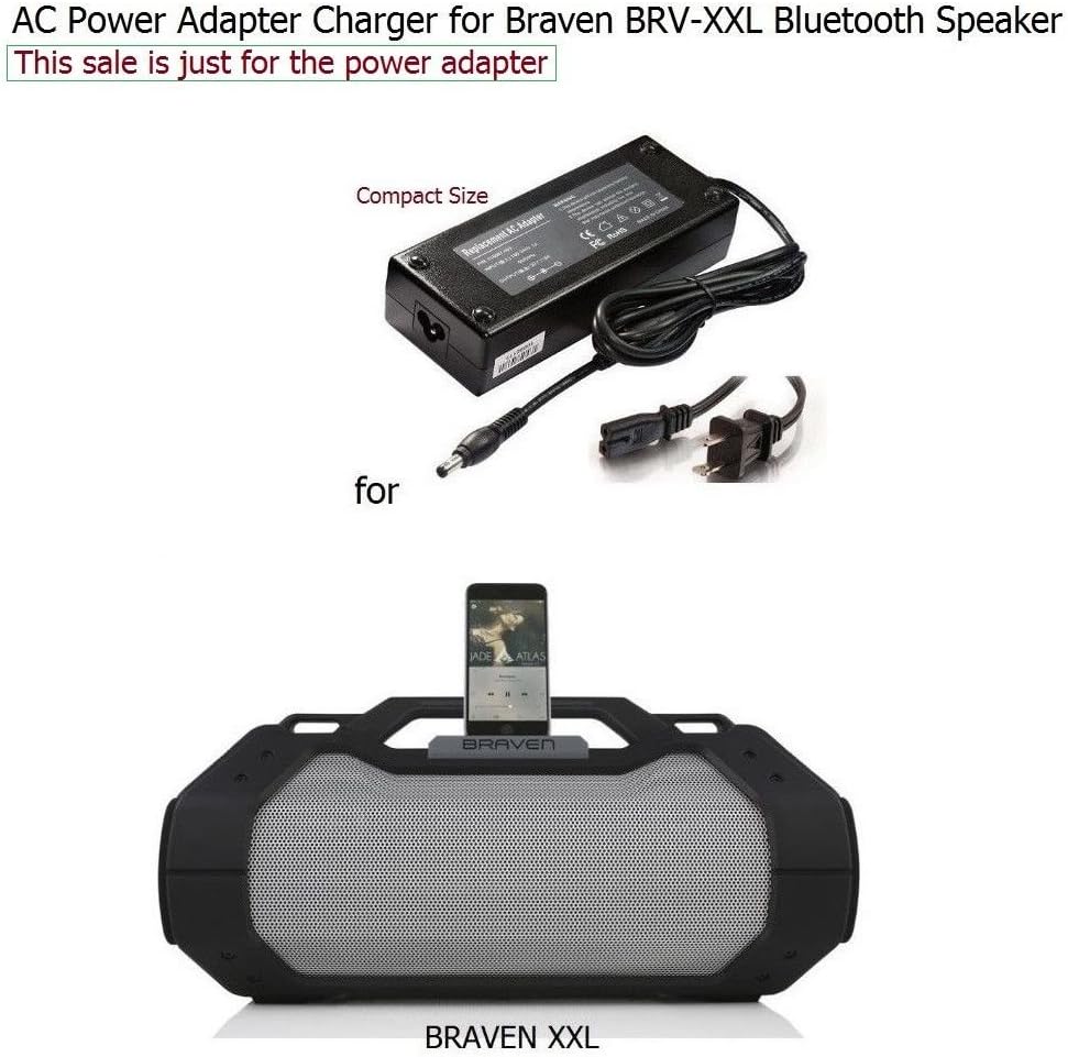 Charger Compatible with Braven BRV-XXL Bluetooth Wireless Speaker BRVXXL