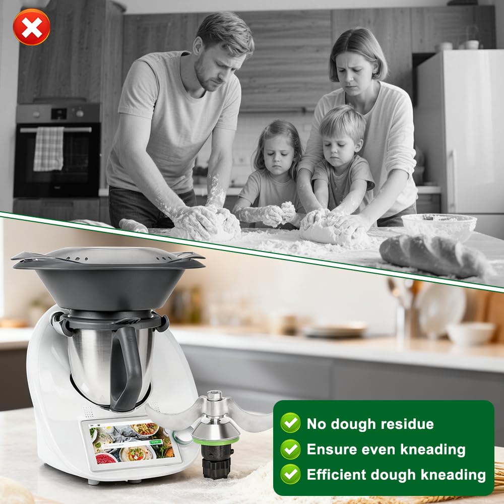 Nóż do ciasta Thermomix TM6 TM5, części zamienne, nóż do mieszania ciasta Thermomix, nóż do mieszania ciasta ze stali nierdzewnej, nóż do ciasta Patix TM6 do ciężkich ciast, bez pozostałości