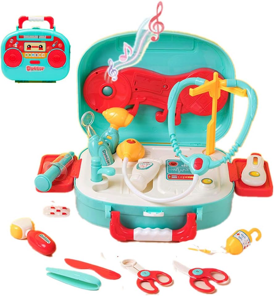 WenToyce Doctor kit for Kids, Toy Medical Kits 16 Pieces Pretend Play Doctor Playset Educational ToysBirthday Gift for Toddler Boys Girls