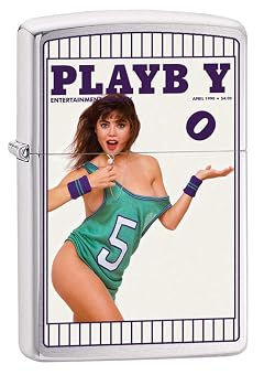 Zippo Playboy Cover April 1990 Brushed Chrome Pocket Lighter