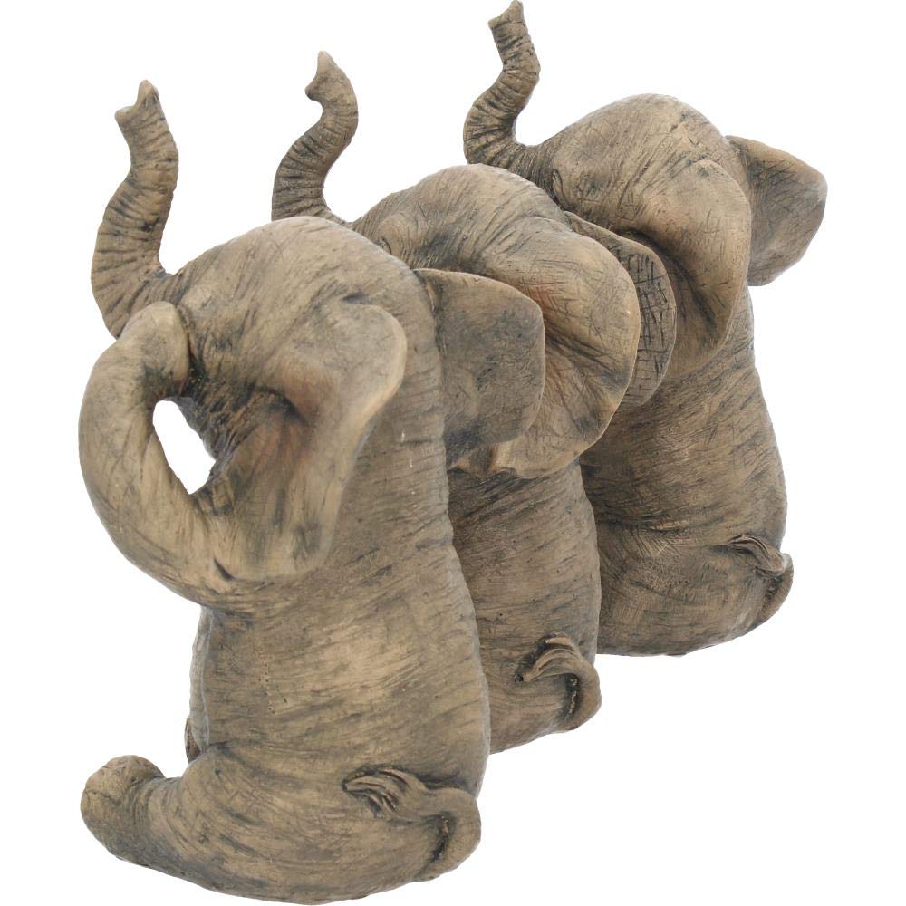 Nemesis Now Three Wise - Figura decorativa (16 cm), diseño de elefantes, color gris
