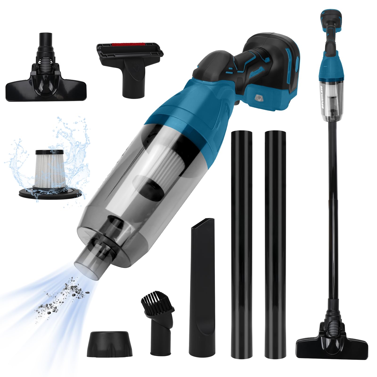 Aspirateur de voiture et maison sans fil compatible Makita 18V pour nettoyer les sièges