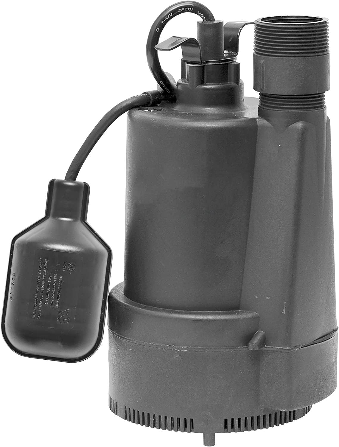 Thermoplastic Submersible Sump Pump with Tethered Float Switch
