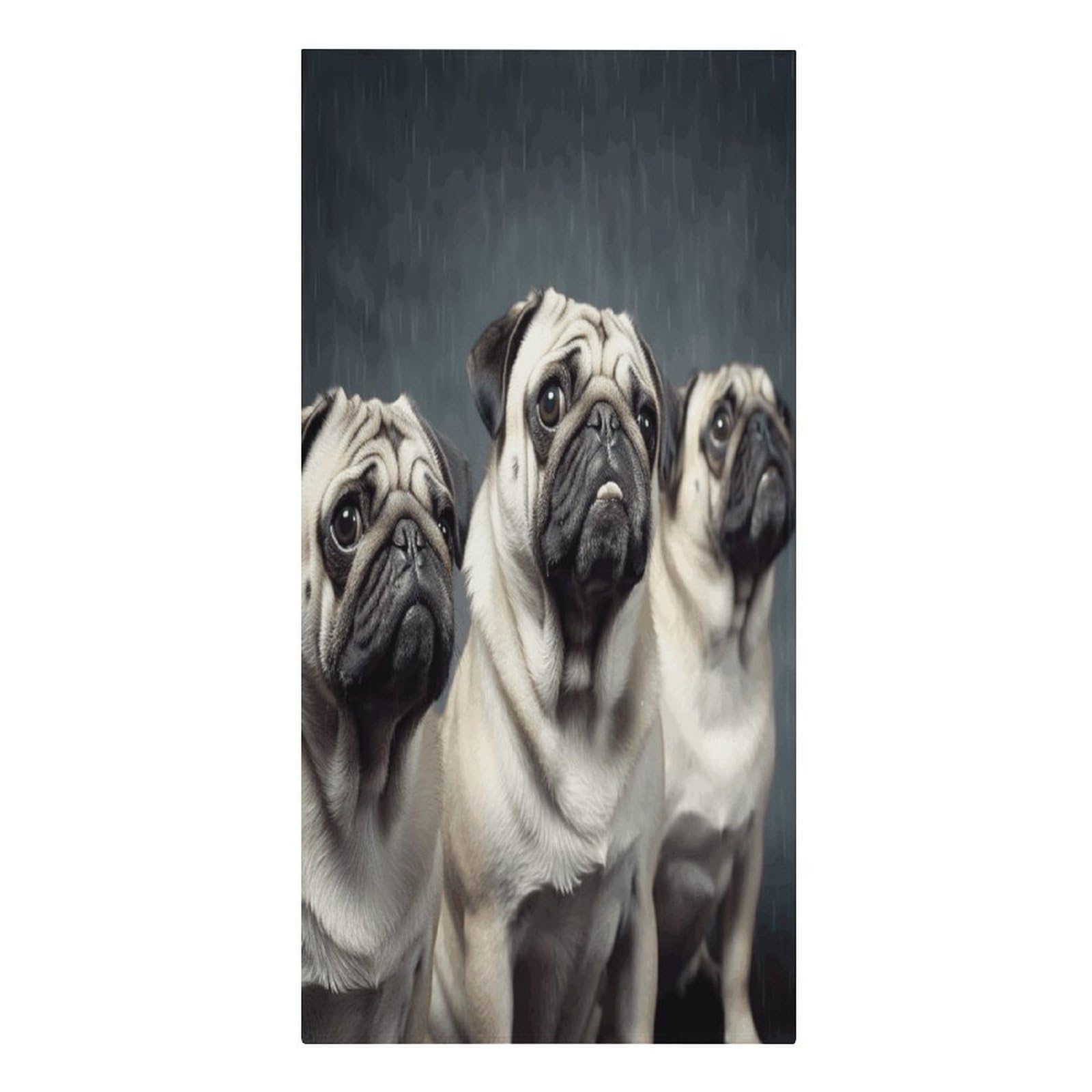 VstaDank Funny Pug Dog Beach Towels 30"x61" Microfiber Super Absorbent Large Bath Towels Cozy Soft Swim Travel Towel Quick Dry Thin Pool Towel Beach Accessories for Outdoor Adult