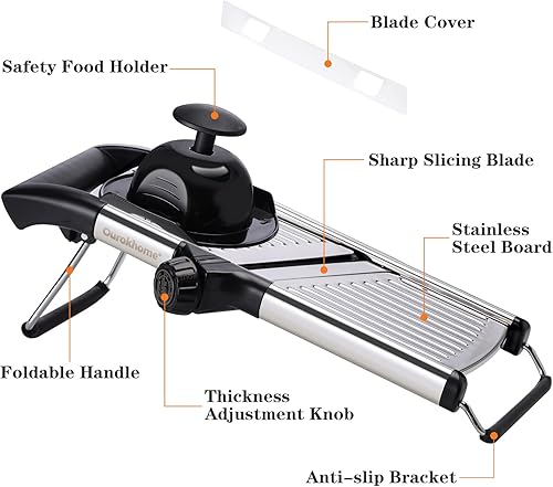 Miniatura 5 de Ourokhome Cortador de mandolina ajustable de cocina cortador de frituras francesas de acero inoxidable para verduras patatas fritas cebolla tomate