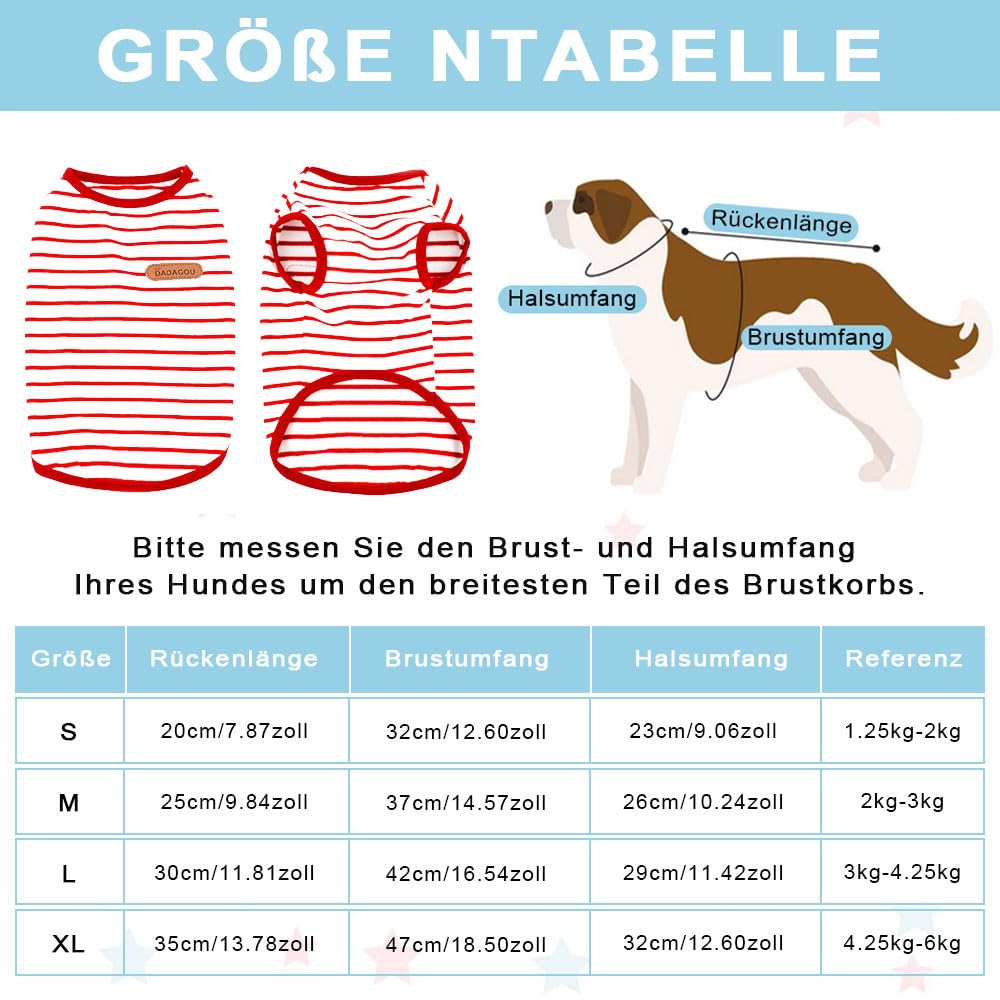 Voarge T-Shirt with Dog Stripes, Summer Dog Shirts, Soft Cotton Puppy Clothing, Pet Tank Top, Chihuahua Basic Tee Shirt - Image 2