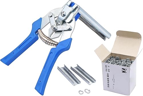 Miniatura 9 de Alicates de anillo de uñas tipo M para esgrima con 2400 clips M, kit de alicates de anillo de cerdo, herramienta de mano de reparación de tapicería,