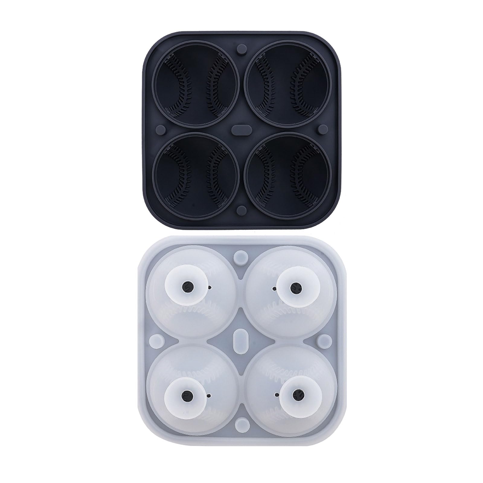 ATRYG 3D Baseball Shape Ice Cubes Mold Silicone Round Ice Ball Maker for Creative Drink and Parties Popsicles Making Tool