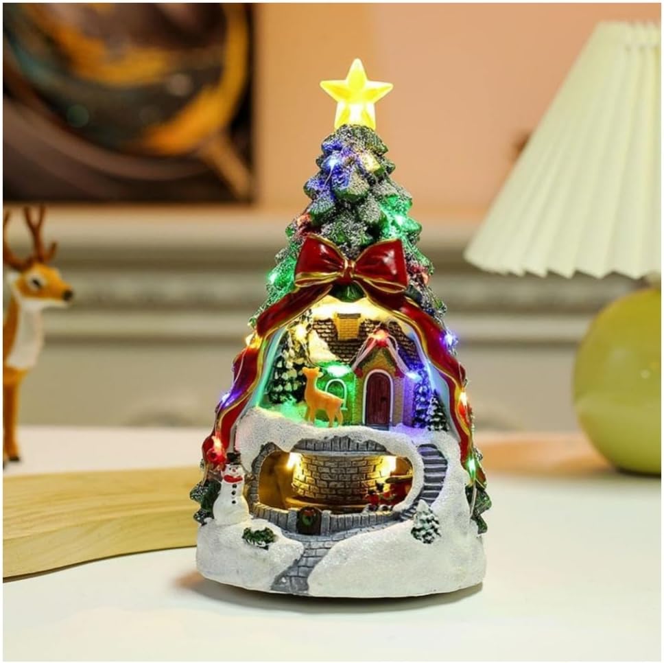 Zixui】卓上ツリー 電池式 LED ライト 音楽付き クリスマス置物 雰囲気