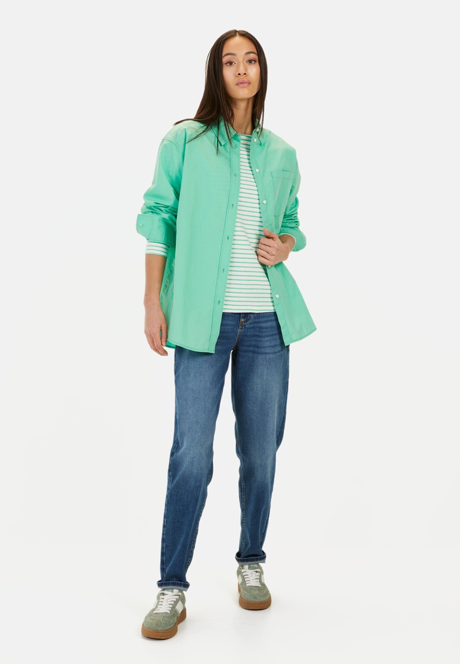 camel active Damen Langarmshirt mit Rundhalsausschnitt
