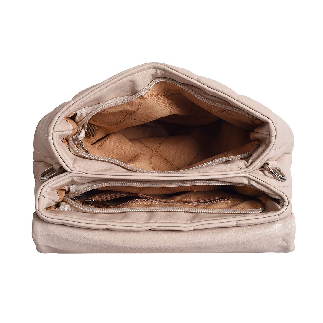Lino Perros Women Off-White Coloured Quilted Satchel Bag Off White 3