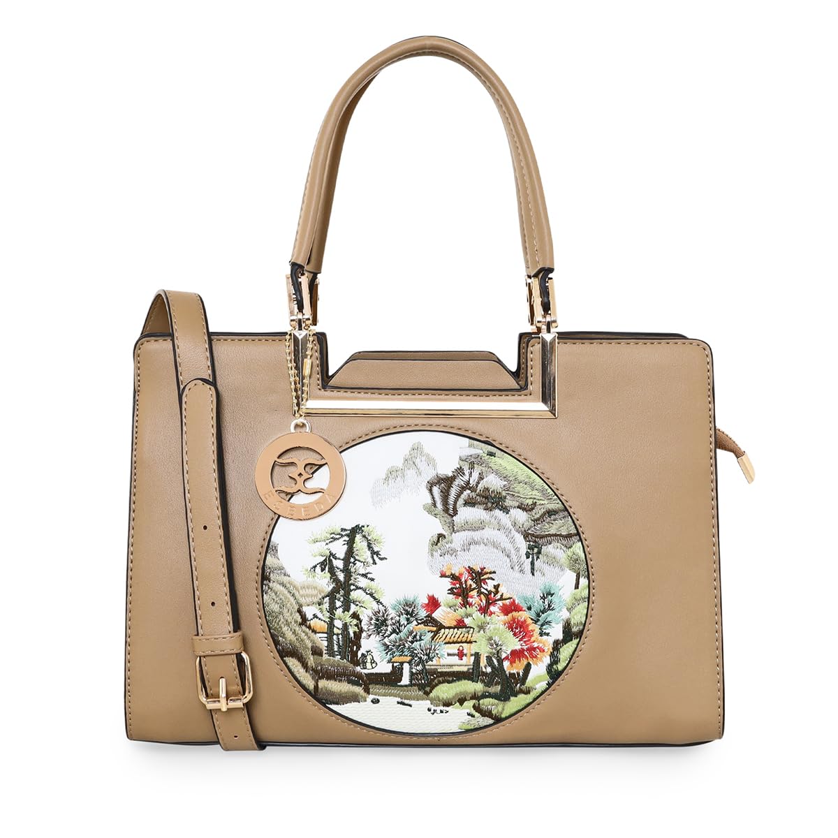 ESBEDA Beige Color Applique Work Handbag For Women (B0CL2GVS9M) Amazon Price History, Amazon Price Tracker