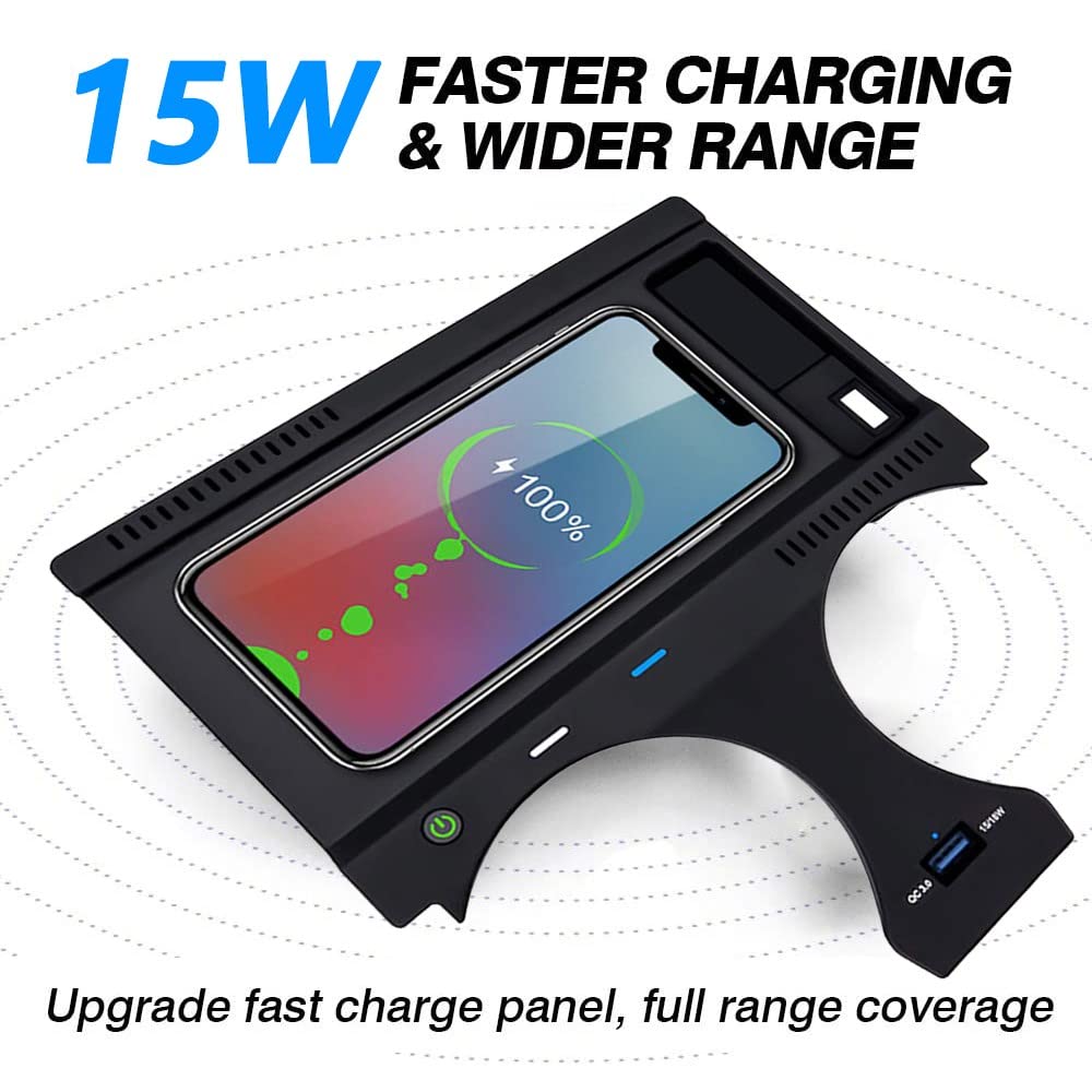 Draadloze Autolader voor BMW X3/X3M 2018-2022 en X4/X4M 2019-2022 - 15W Snelladende Telefoonoplader met QC3.0 USB-Poort voor iPhone 12/13/13Pro en Samsung S22/S21 - Cadeau voor BMW-Bezitters Draadloze Autolader voor BMW X3/X3M 2018-2022 en X4/X4M 2019-2022 - 15W Snelladende Telefoonoplader met QC3.0 USB-Poort voor iPhone 12/13/13Pro en Samsung S22/S21 - Cadeau voor BMW-Bezitters