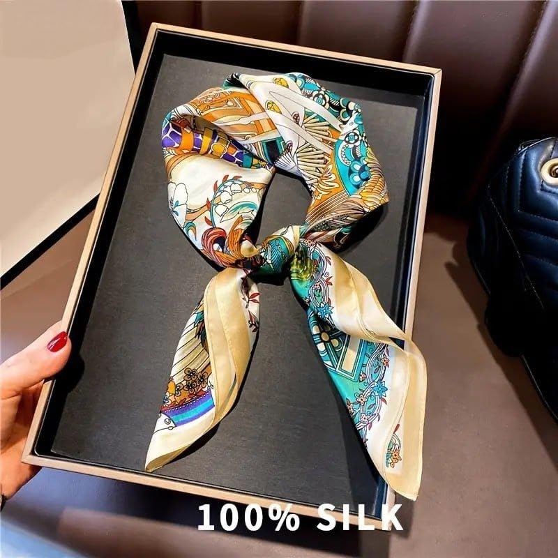 Image of Silk Head Scarf for Women - Luxury Satin Silk Hair Scarf, Soft Bandana Wrap for Sleeping, Hair Protection & Styling