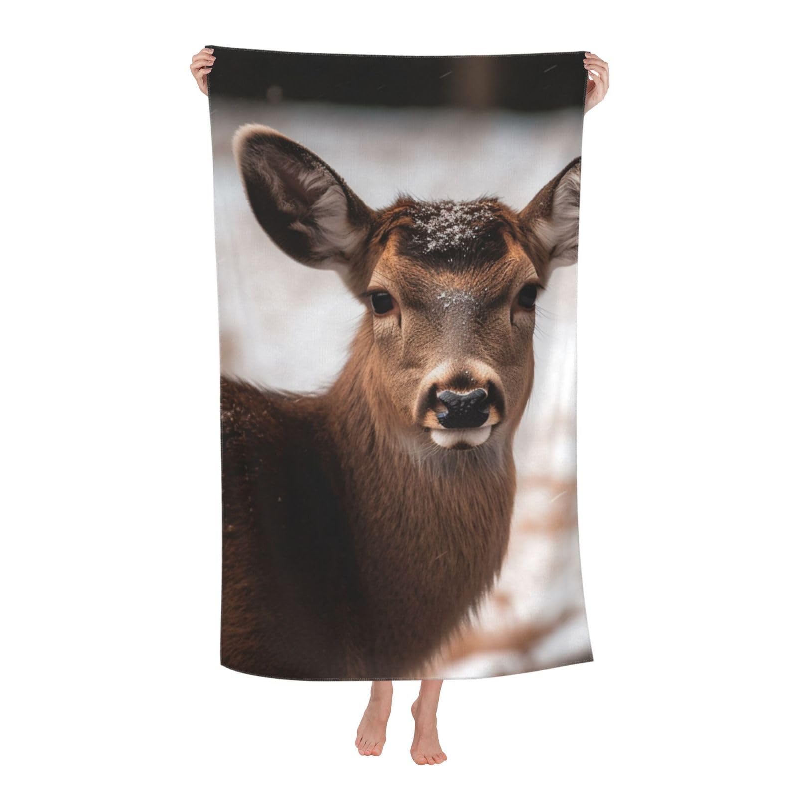 HLBSDM Wild Animals Deer Beach Towel 52 x 32 in Vacation Essentials Quick Dry Sand Free Pool Swim Towel Super Absorbent Bath Towels Oversized Gym Towels Travel Blanket Gift