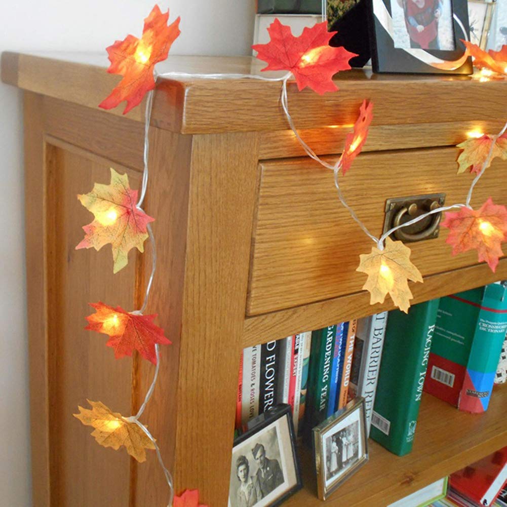 2,2 + 0,8 m, decorazione autunnale con spina, 31 luci, 90 autunno, foglia d'acero, decorazione per interni ed esterni, per Halloween, giorno del