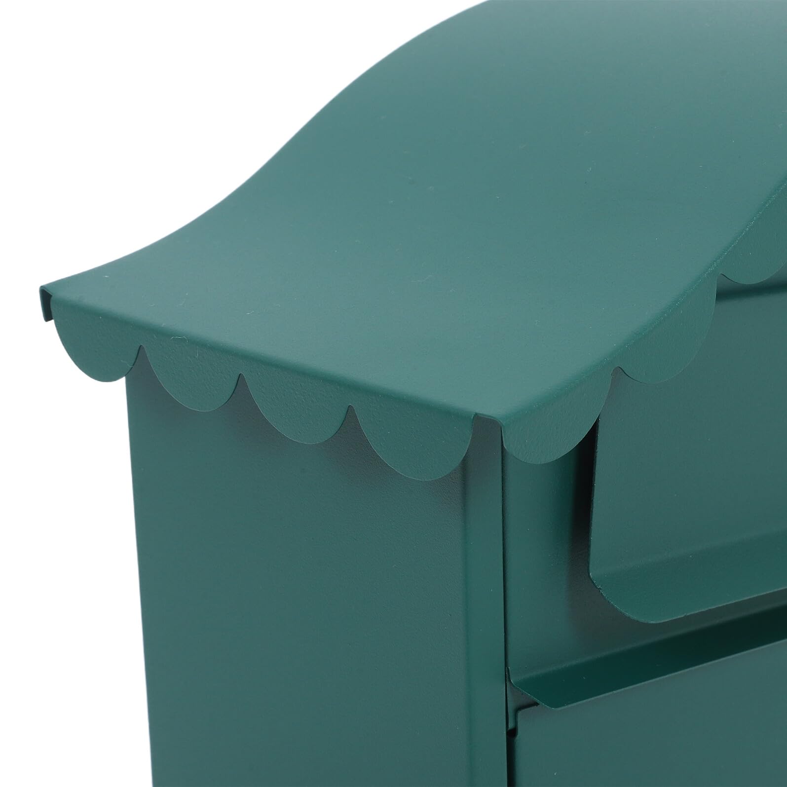 Angoily Abschließbarer Wandbriefkasten Außen aus Metall Grün 36,8 X 35,8 X 13,5cm Wetterfest mit Schlüssel und Regenschutz für Haus Garten und Büro