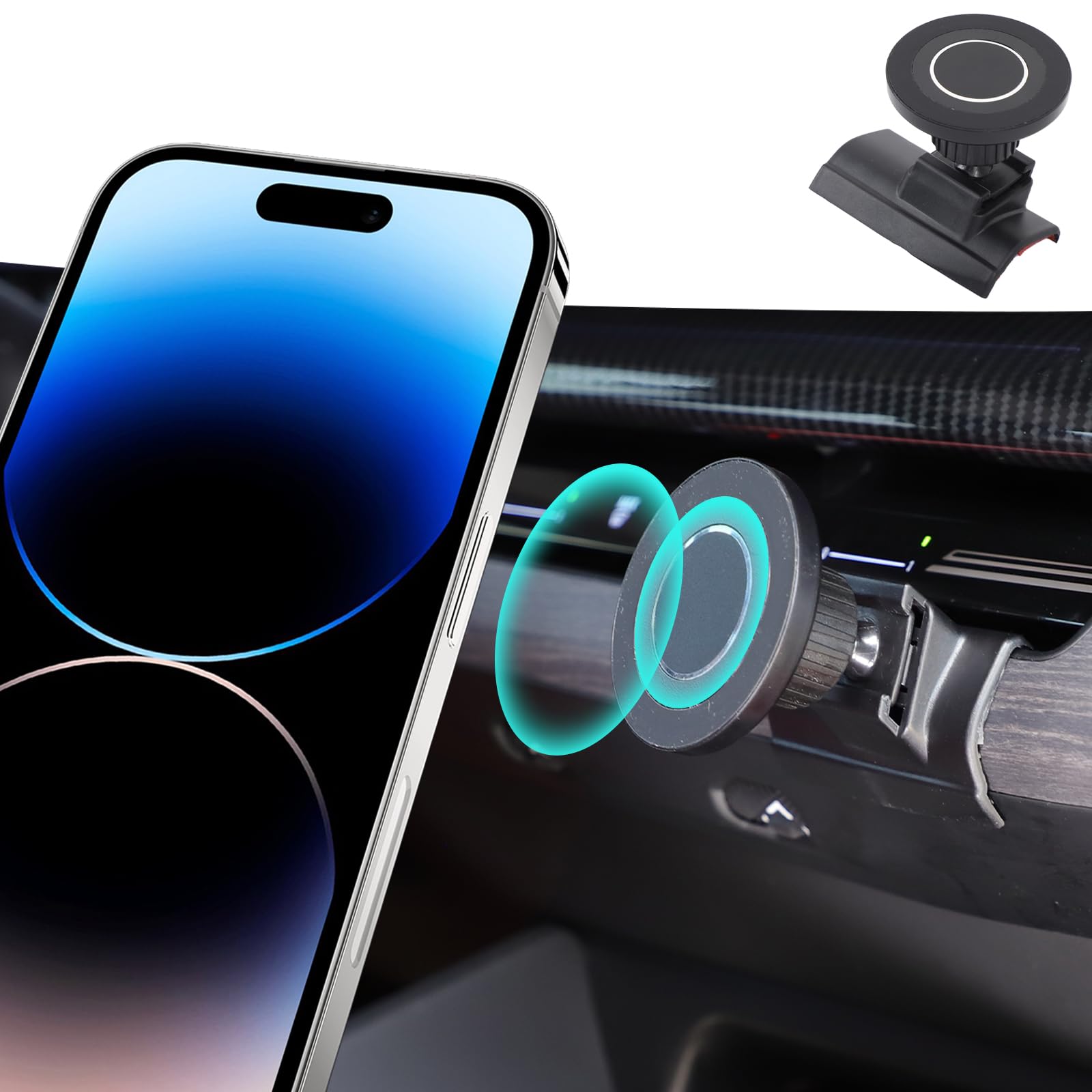 Supporto magnetico per cellulare compatibile con BMW Serie 5 G60 G61 anno di costruzione 2024 2025, supporto per griglia di ventilazione con testa a sfera girevole a 360° per tutti gli