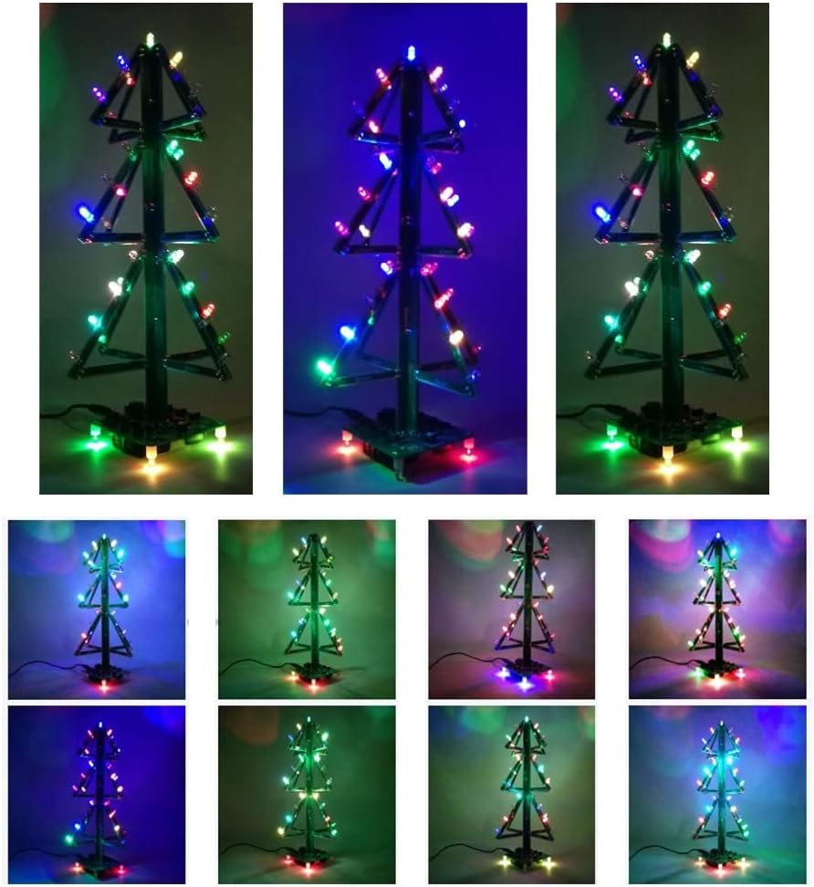 Dimensions of the assembled MiOYOOW 3D RGB Christmas Tree LED Kit
