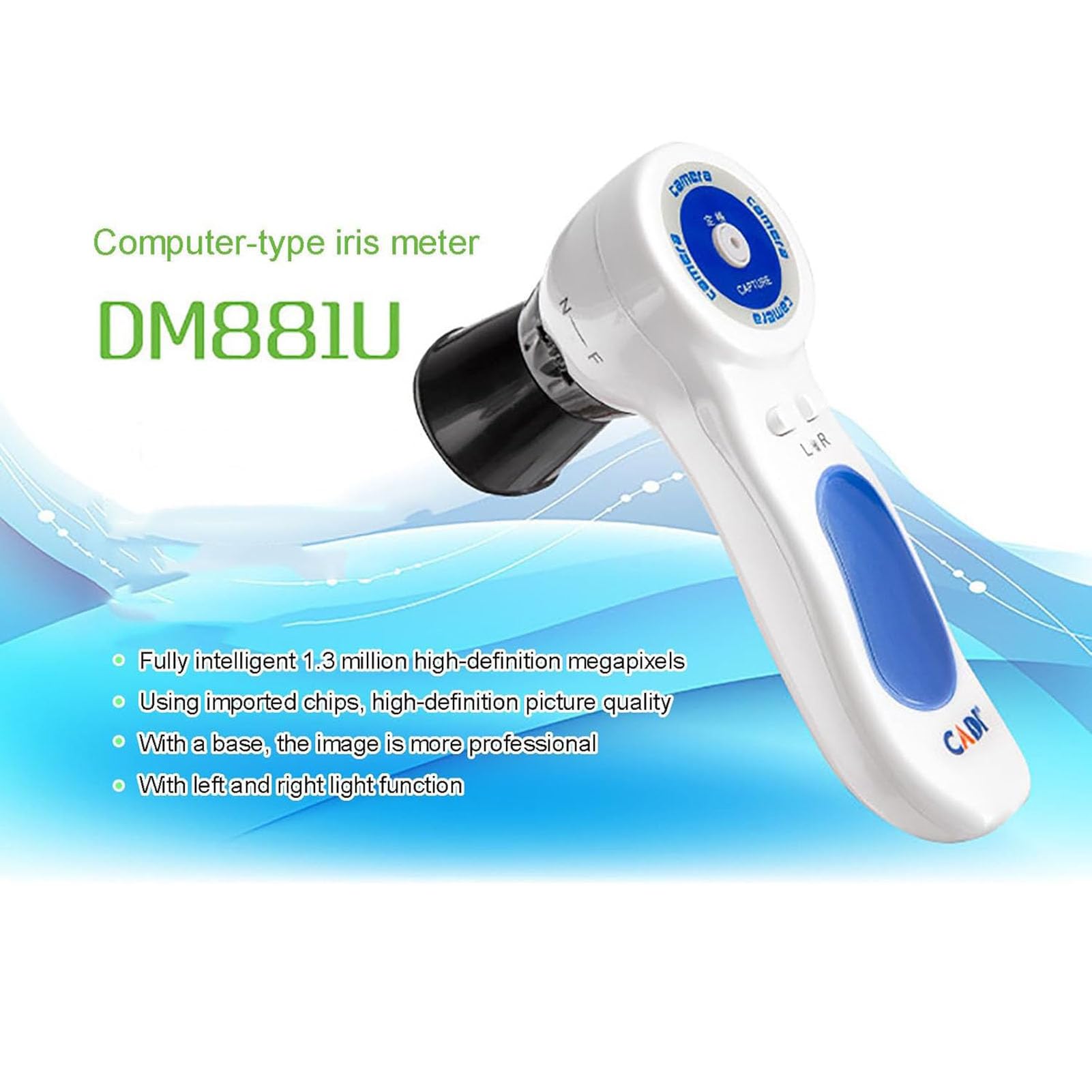 USB-Iris-Analysegerät Irisdiagnostik-Kamera mit HD-Auflösung (13 Millionen Pixel), Links-/Rechts-/USB-Lampenanalysegerät mit Iris-Software, 30-Fach Verstellbarer Fokus der Iris-Linse