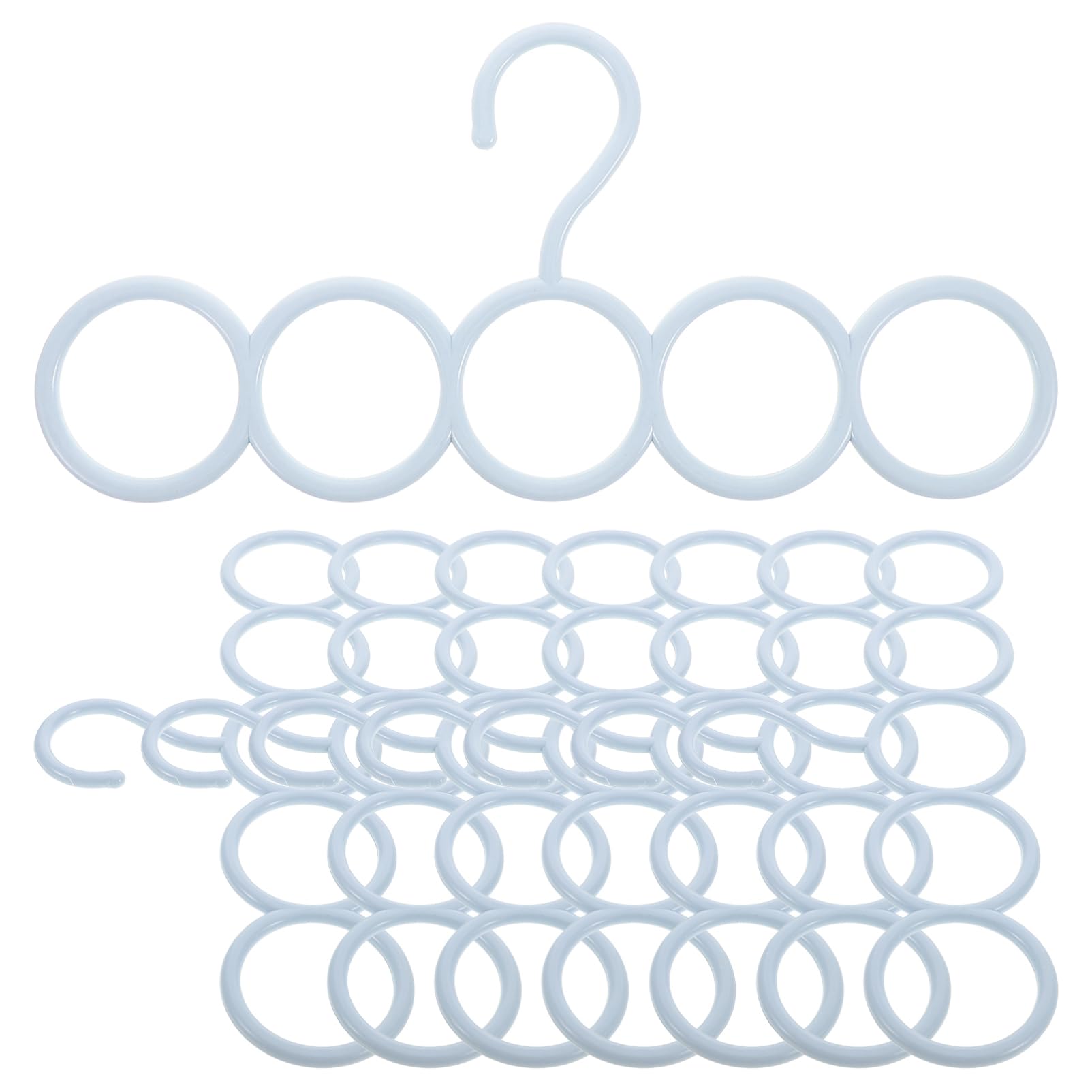 MUCKLILY 8 Pcs Scarf Hanger Organizer Space Saving Belt and Tie Hook for Closet Storage for Scarves Shawls Belts and Leggings Stylish and Versatile Accessory Holder