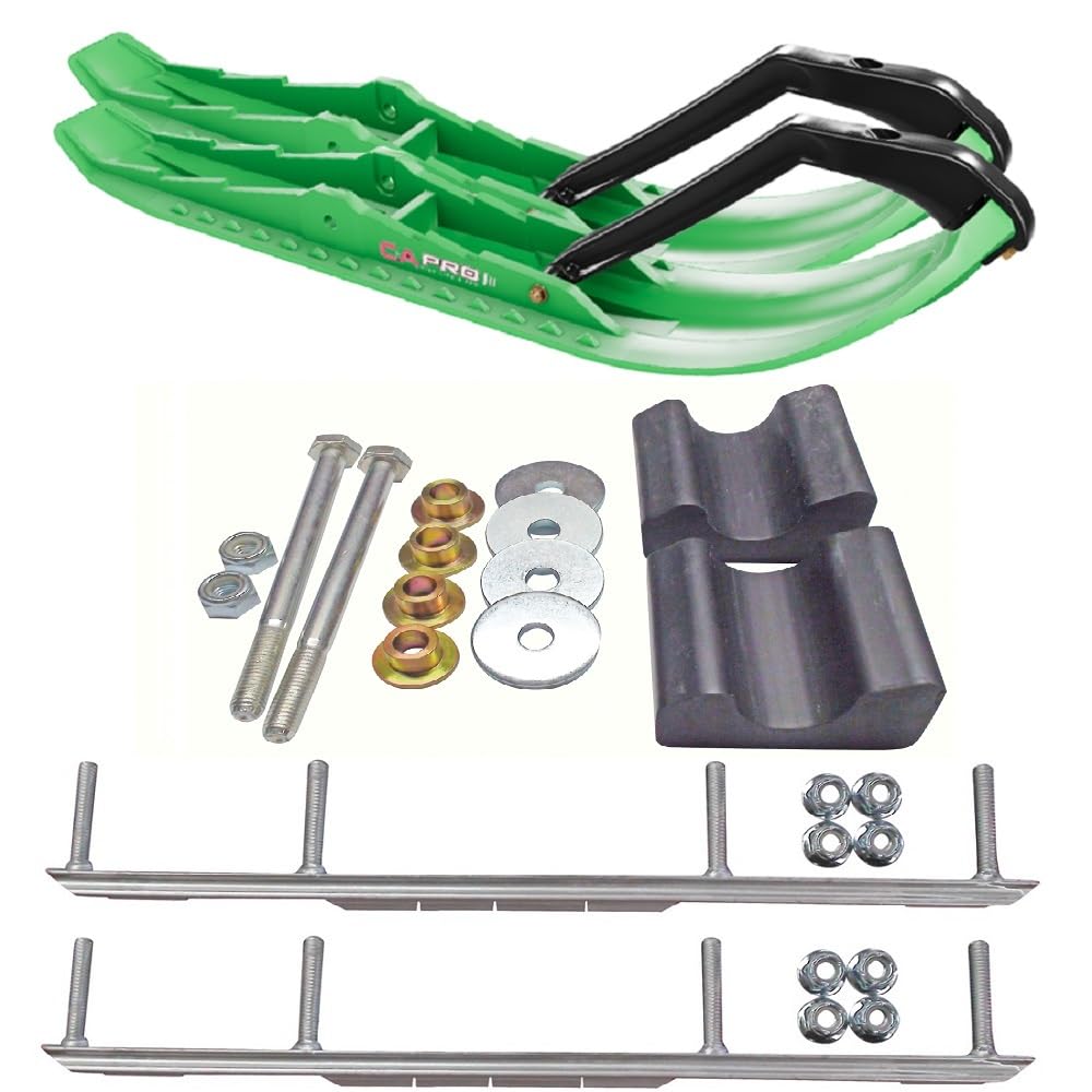 C&A Pro Green TMX Snowmobile Skis w/ 4.5