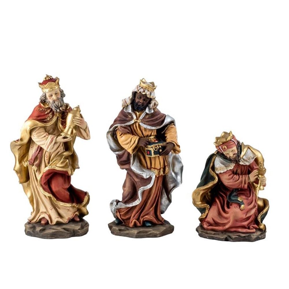 Nacimiento Misterio Navidad 9 Piezas 20 cm. Belén clásico Figura Resina Sagrada Familia Reyes Magos