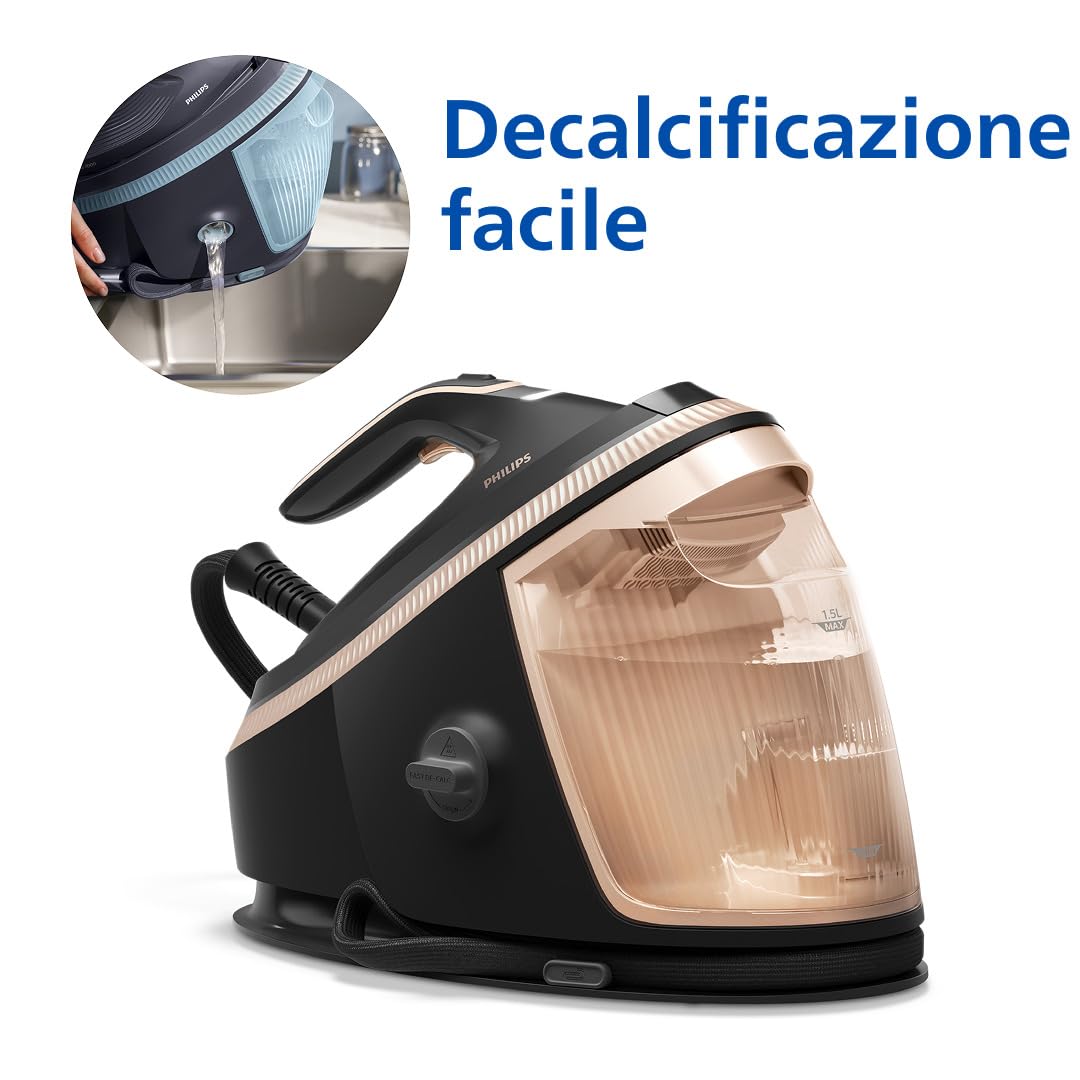 Philips PerfectCare Serie 7000 Ferro da stiro con Caldaia - Colpo di vapore 650g, 8.5 Bar, Piastra SteamGlide Elite, Vapore Intelligente Automatico (PSG7300/80)