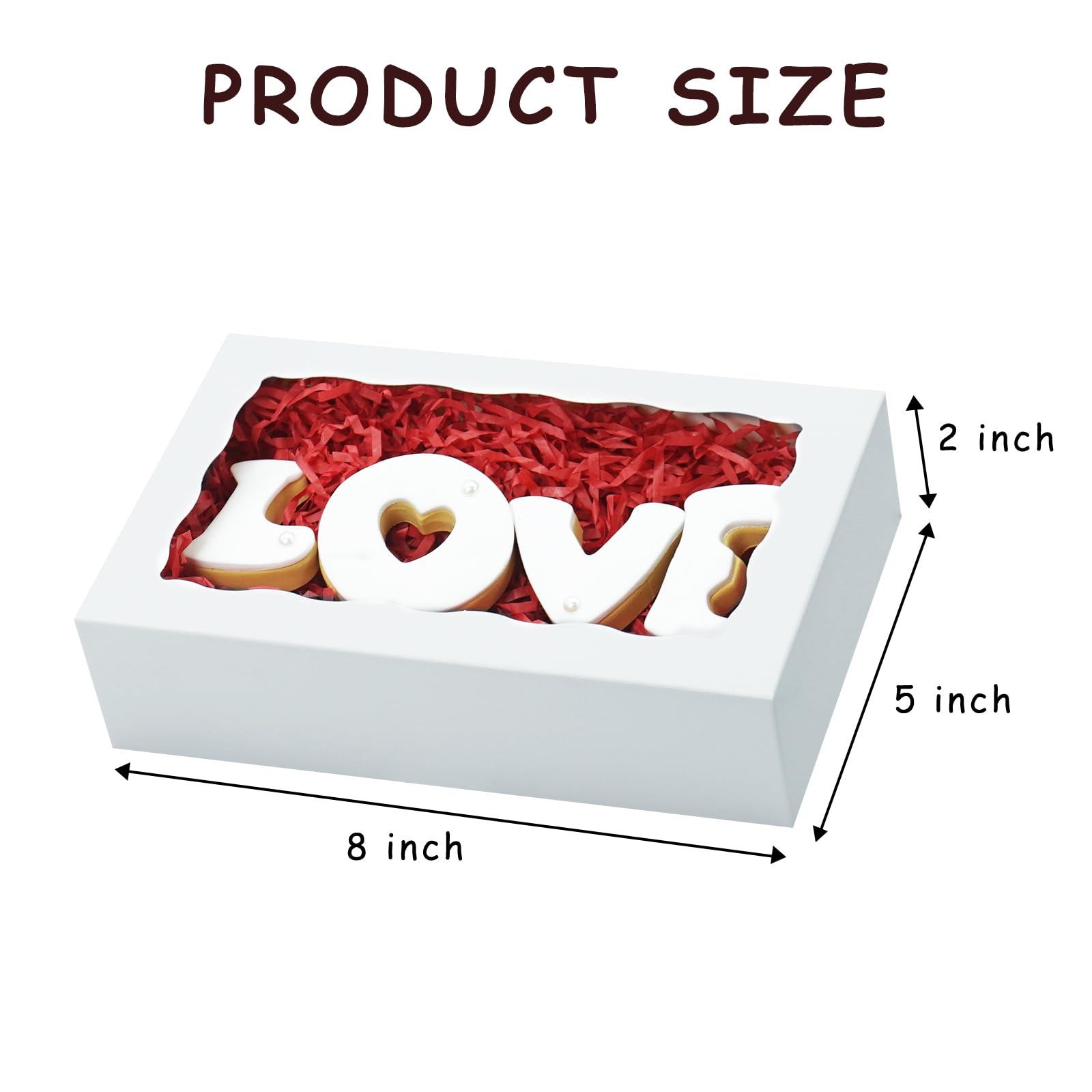 XINHPKGG 20 scatole per biscotti, 20 x 13 x 5 cm, scatole da forno con finestra, scatole per dolcetti, scatole per fragole ricoperte di cioccolato, scatole per macaron, colore bianco