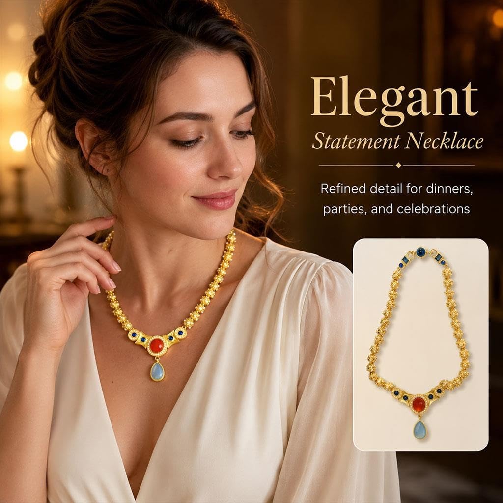 Collana Vintage In Stile Cinese, Con Ciondolo In Pietra Preziosa
