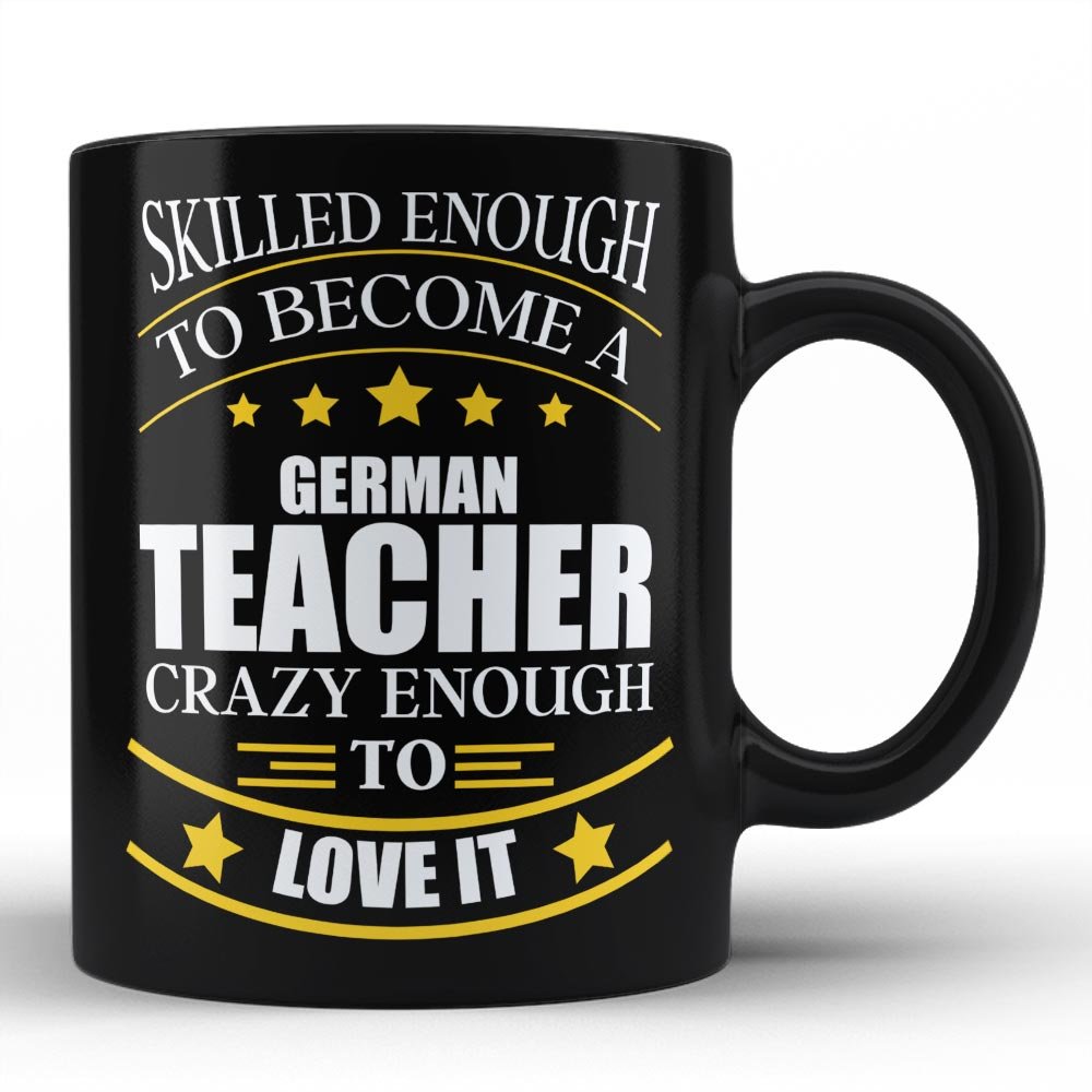 Taza Café Estudiante Alemán - 330ml Blanco/Negro - Regalo Divertido Universitario