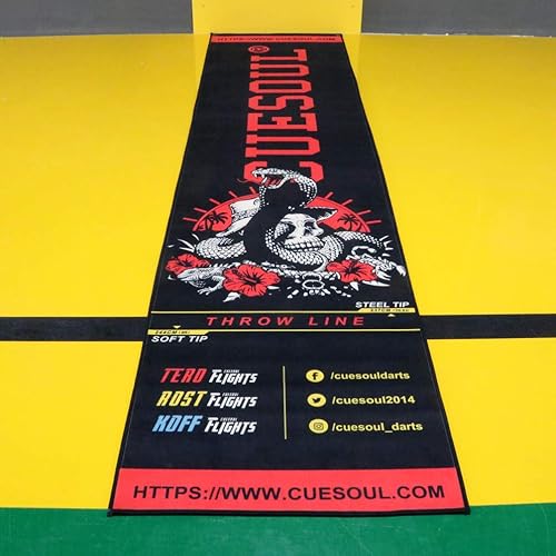 Miniatura 8 de CUESOUL La alfombrilla de dardos resistente incluye punta suave y de acero oficial