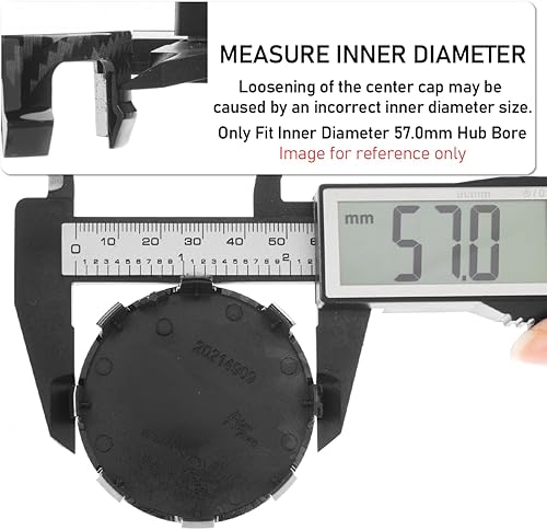 Miniatura 10 de RTrhinoTuning 4 tapas centrales de rueda de 2.244 in compatibles con llantas de la serie Mark 1995-2002, OD 2.24"(57 mm) ID 2.24"(57 mm) Cromo Plata