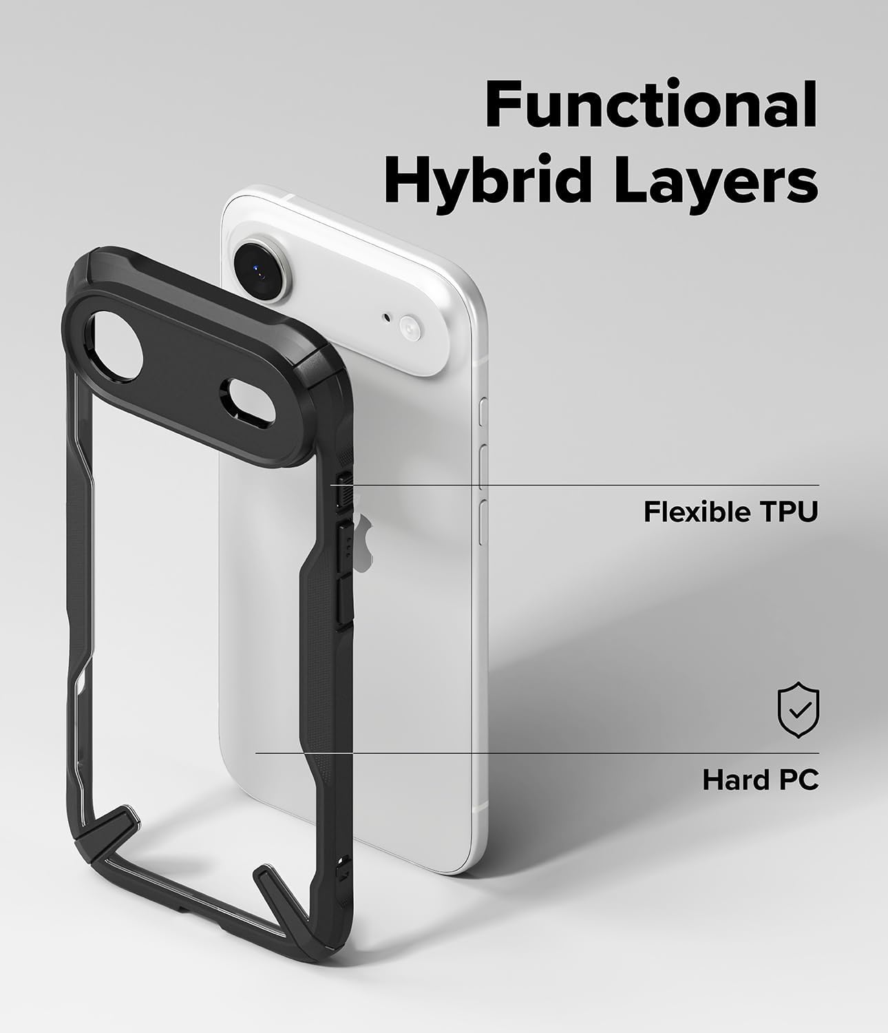 Ringke Fusion-X for iPhone Air Case [Precise Cutouts for Camera Lenses] Augmented Bumper Heavy Duty Shockproof Protective Cover - Black - Image 8