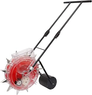 Adjustable Multi-Function Garden Roller Seeder, Portable Push Planter with Clear Seed Storage Box for Hemp, Corn, Cotton, Soybean, Peanut - 9 Holes for Efficient Planting