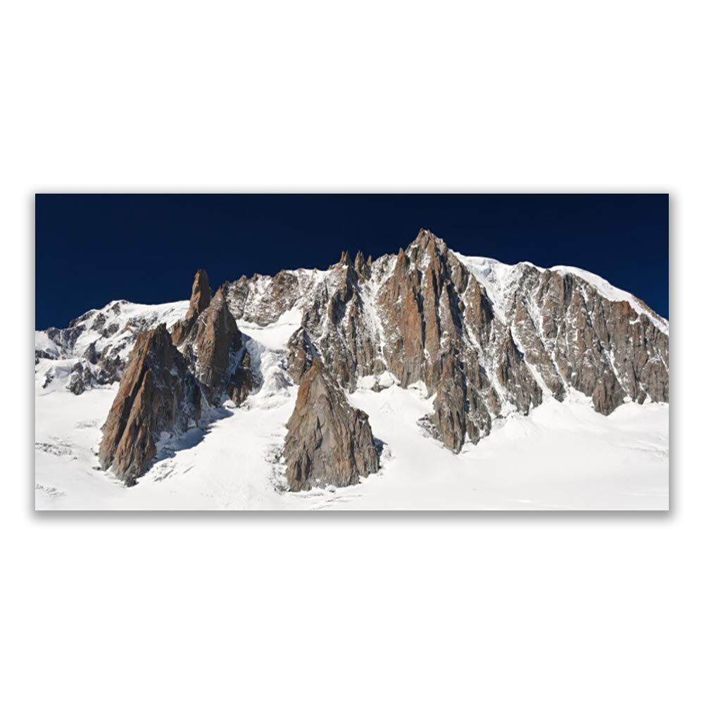 Tableau déco mural moderne paysage de montagne enneigée salon 140x70