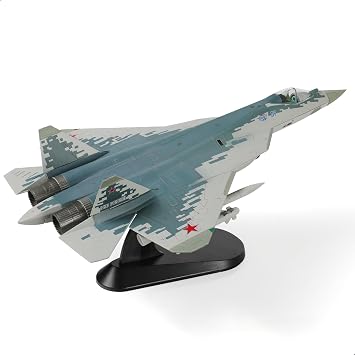 NUOTIE 1/72 Sukhoi SU-57 Felon Fighter Aircraft Die-cast Model with Display Stand - Stealth Plane Model Collection Gift for Adults