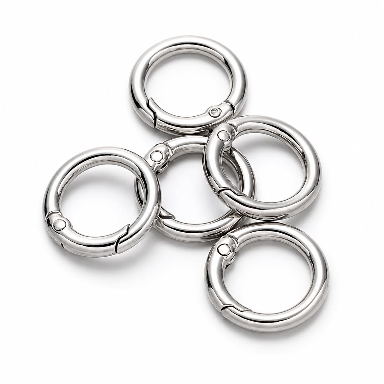 Urban Creation 25mm Spring Ring for Bags (6 Pcs) – Metal Openable O Ring Carabiner Clip, Heavy Duty Silver Spring Gate for Handbag Strap, Keychain, Belt, DIY Accessories-image-7