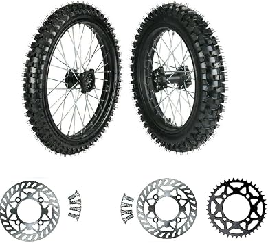 RedCap 19 16 Motocross Wheel Tire Rim Set - Front 70/100-19 Rear 90/100-16 Tire and Rim with 520 43T Sprocket for Dirt Pit Bike Motocross Apollo Taotao SSR Thumpstar Motorcycle 15mm Bearing