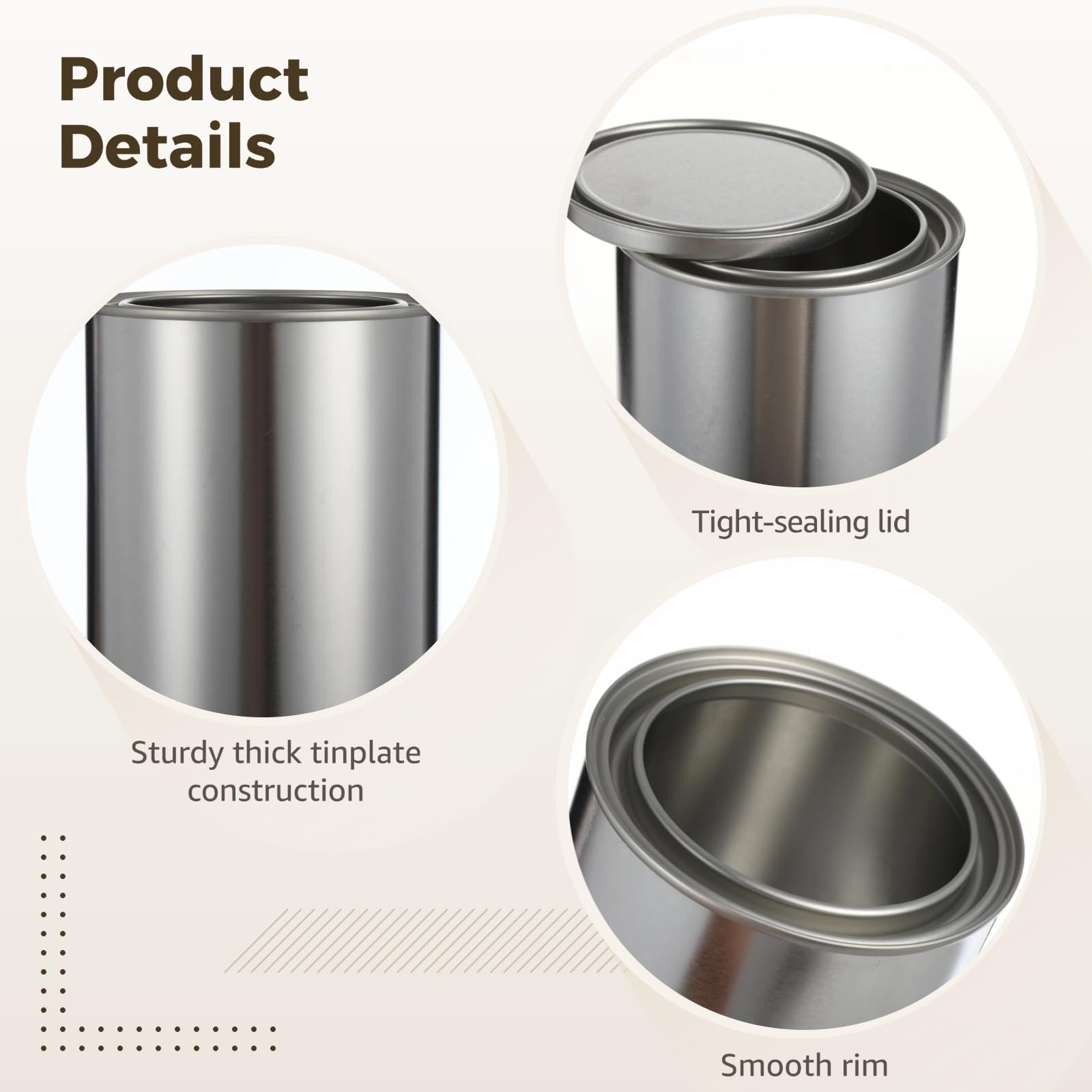 12 latas de pintura vacías con tapas y abrelatas, recipientes de almacenamiento de pintura de metal de hojalata de 1 cuarto de galón para pinturas a base de aceite, manualidades, mezcla de bricolaje