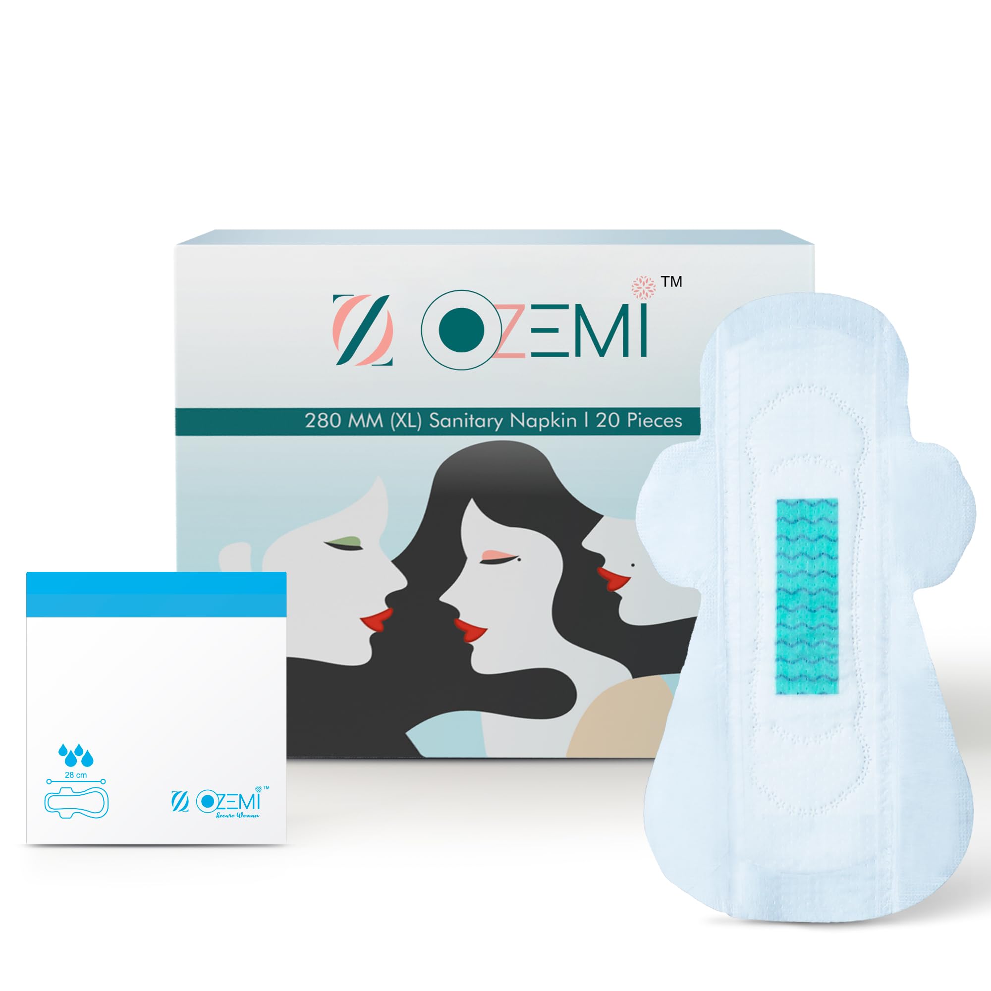 OZEMI Cotton Sanitary Pads Ultra Thin Rash-Free Pads For Women With Anion Technology,Odor Control,Soft&Skin Friendly,Individually Packaged Disposable Bags,4X Absorption,280 Mm,Pack Of 20 Pads(Xl) (B0CJ82J5FN) Amazon Price History, Amazon Price Tracker