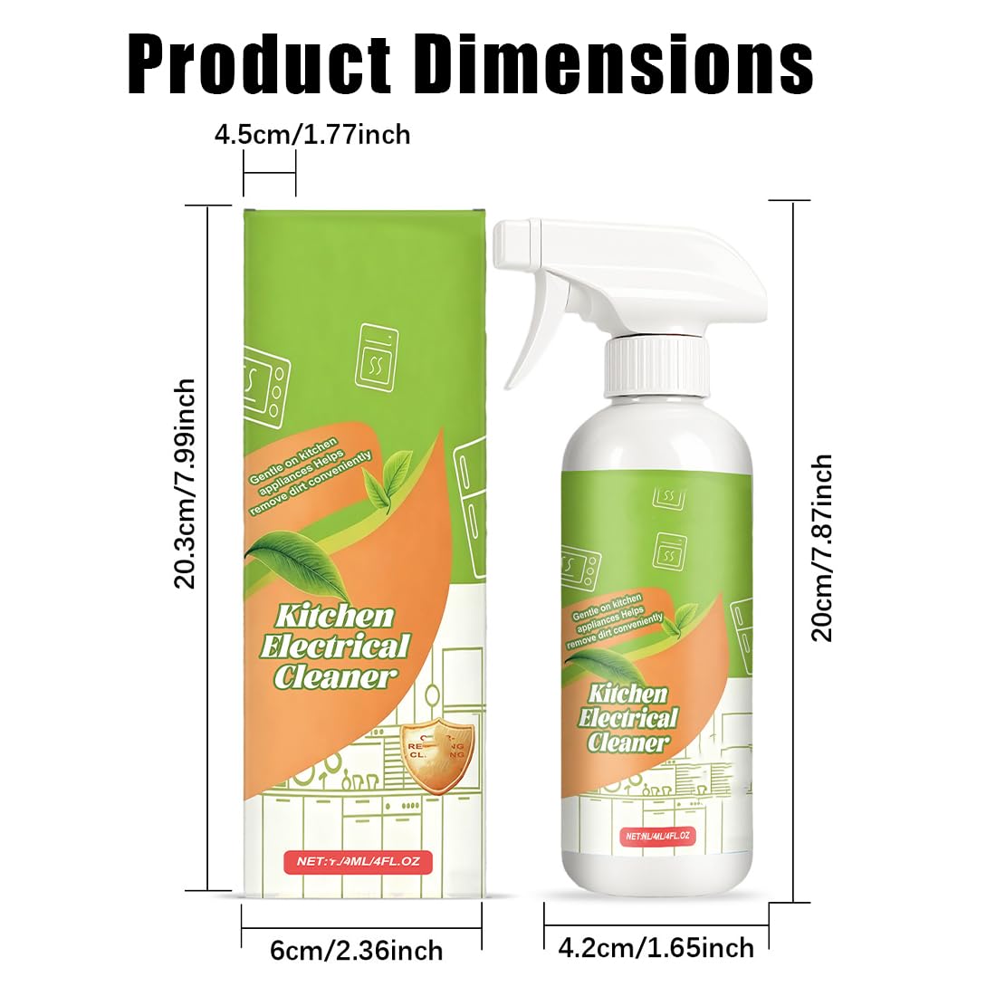 Electrolyzed Ion Kitchen Cleaner Spray, 2026 New Kitchen Appliance Cleaner, Multi Purpose Heavy Oil Stain Cleaners For Hold, Oven, Stove, Range Hood, Remove Stains And Dirt (2PCS)