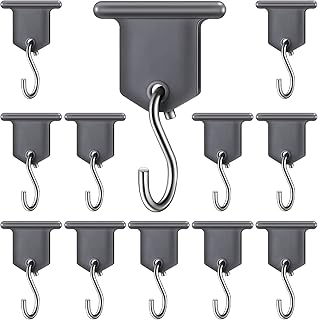 BBTO Rv Awning Hooks for Lights Camping Awning Accessory Hangers S Shaped Hooks Set Rv Party Light Hangers for Christmas Party Camping Tent Indoor and Outdoor Supplies (Grey and Silver,12 Pairs)