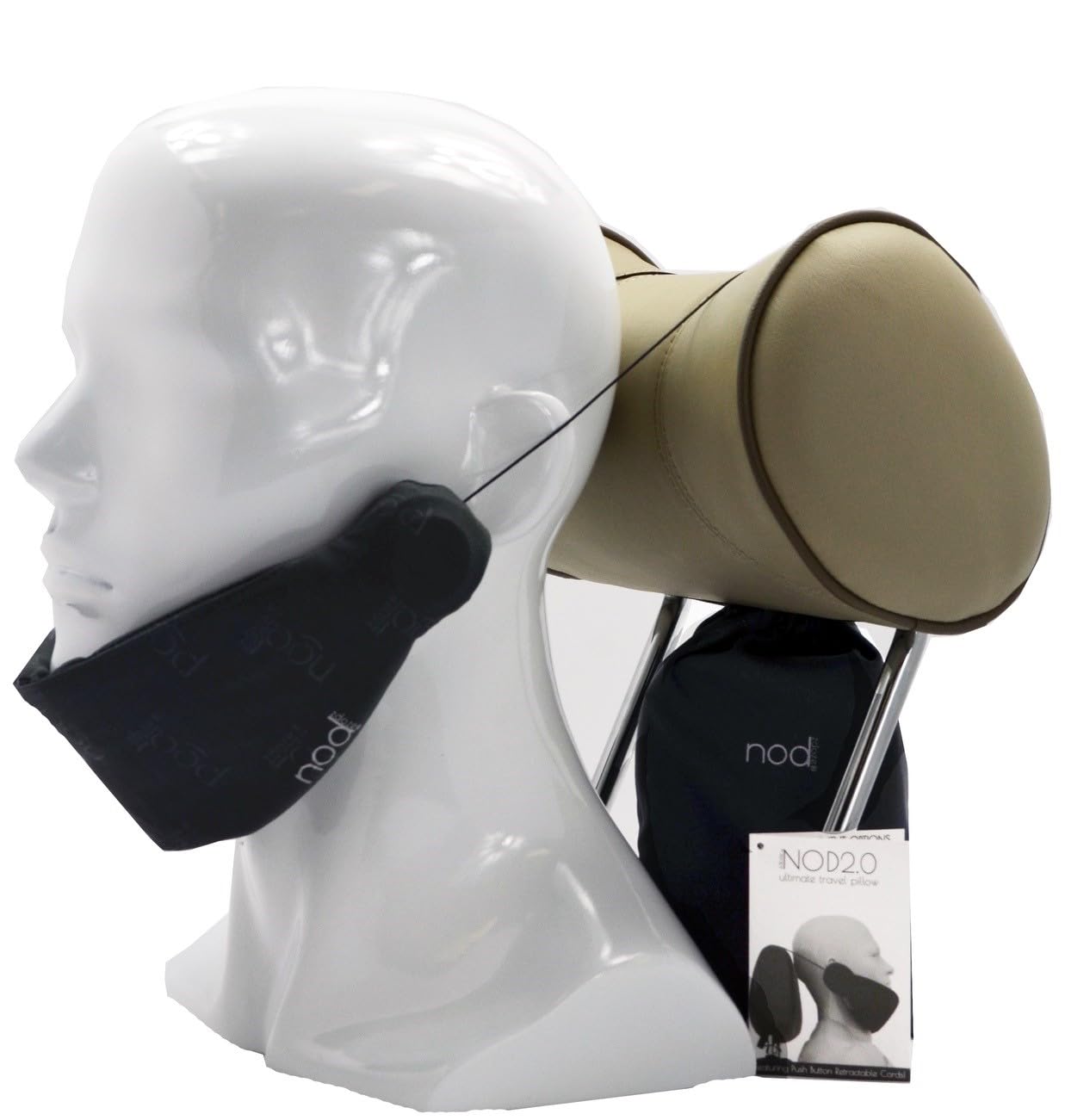 Sleep Upright travel pillow, soft & supportive for easy comfort on airplanes, car rides, easily stores in small storage bag