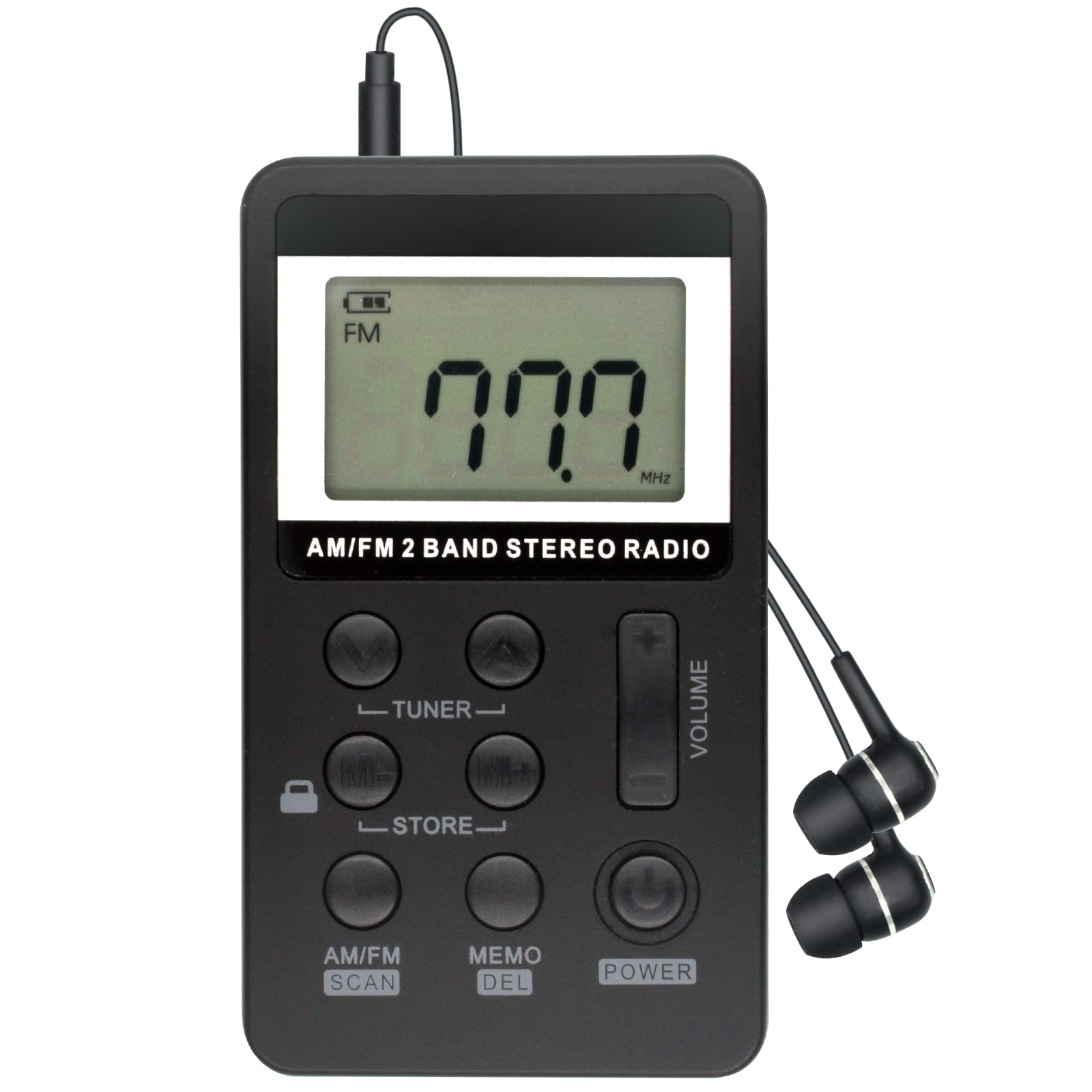 VR Robot Pocket AM FM Radio, Personal Portable Digital Tuning Walkman With Best Reception, Stereo Earphone, Rechargeable Battery, Lock Screen for Walk/Jogging/Gym/Camping