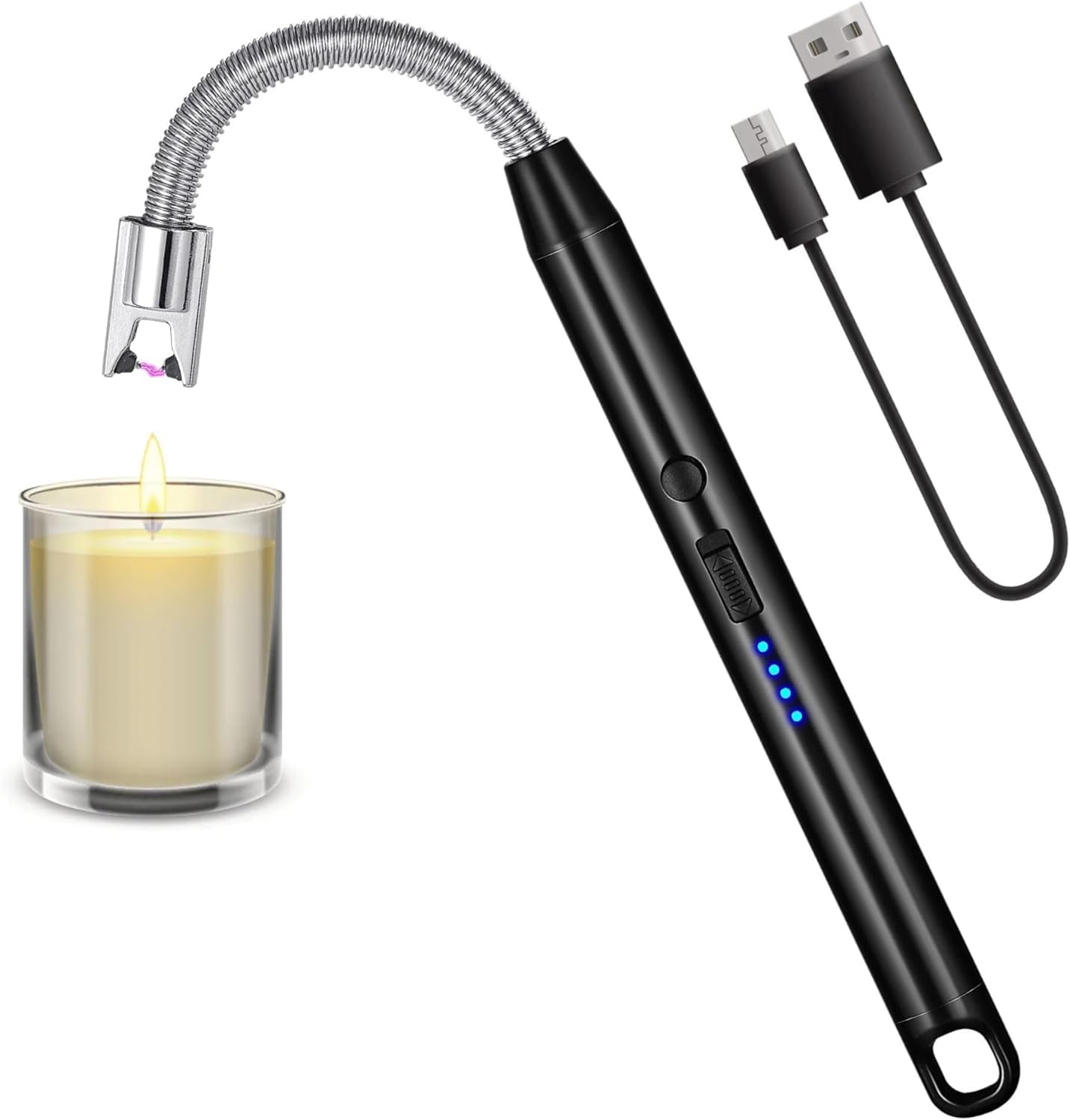 Friza Kitchen Lighter, Electric Rechargeable with LED Indicator, 360