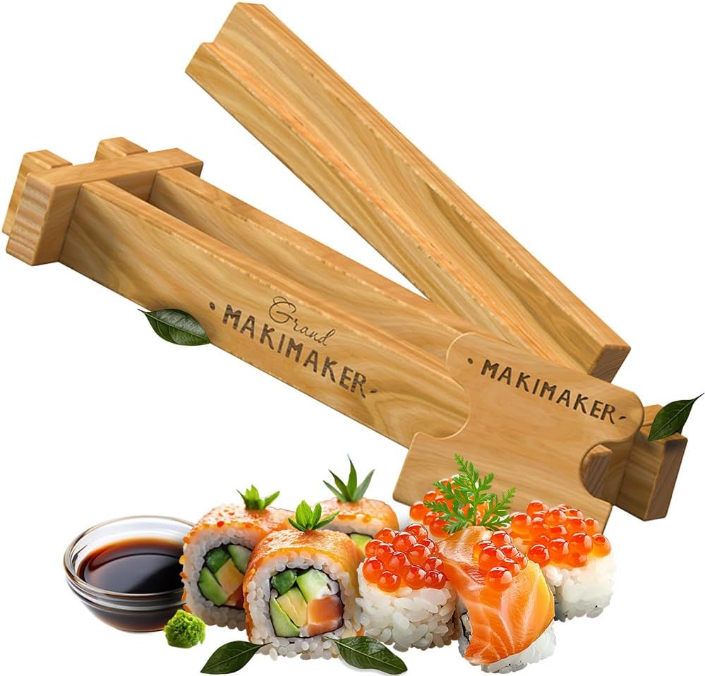 Sushi Making Kit by iSottcom for Chef and Beginners, Makimaker Grand Your Own Best Professional Chef Sushi Roll Kit , Japanese Rolls at Your Home with Sushi maker, Easy Making Oriental Food
