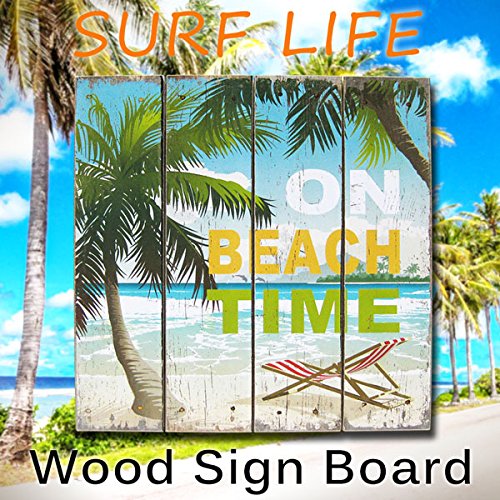 Amazon | 【アメリカン ウッド サインボード ビーチ タイム】BEACH